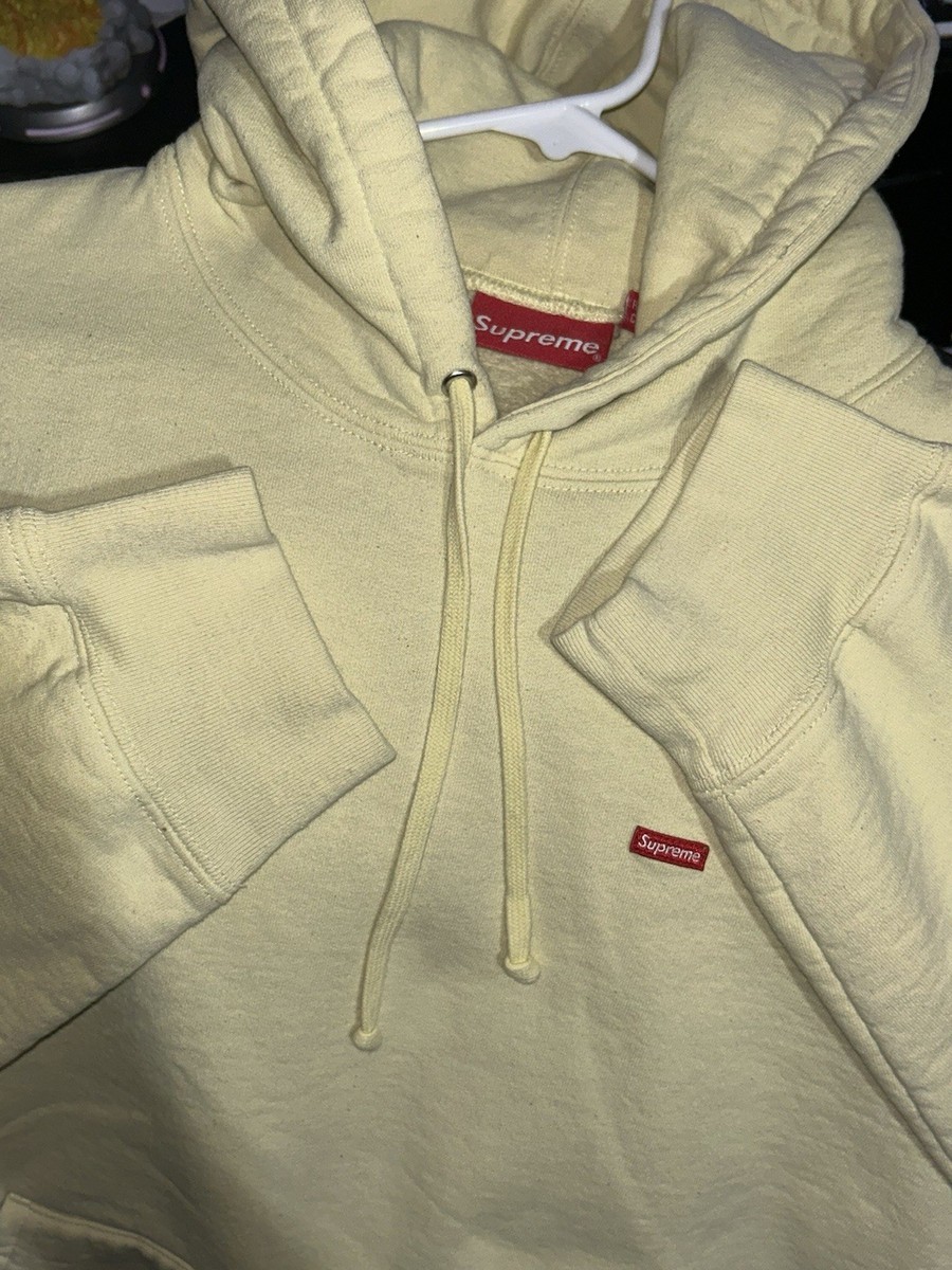 Supreme Small Box Logo Hooded Sweatshirt Light Yellow SS23 size XL