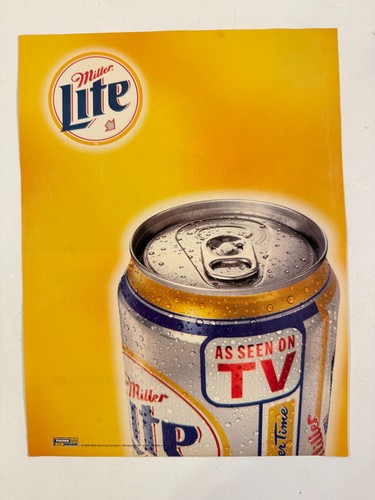 Vintage 1998 Miller Lite Beer Can As Seen on TV Advertisement Print Ad