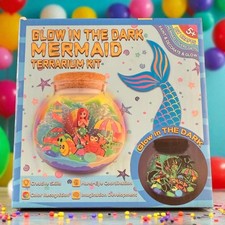 Glow in the Dark Mermaid Terrarium Kit with Light - NIB