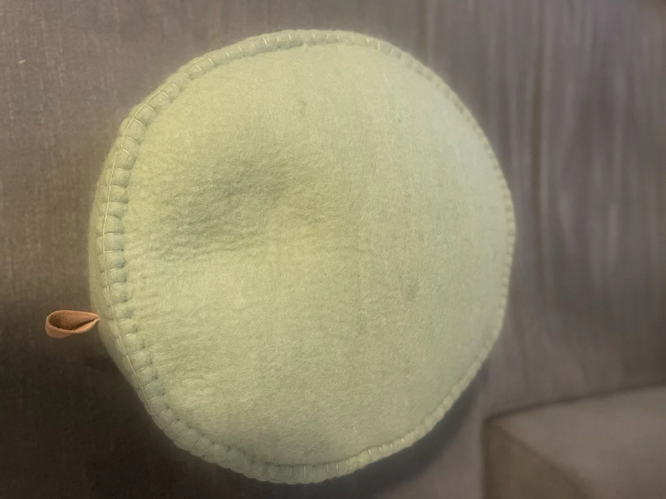 Aveva Wool Felt Floor Pouf – Sage Green – Handmade Scandinavian Design – NWT - Image 2 of 4