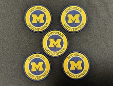 5-Pack Michigan Wolverines Woven Round Classic Iron-On Patch