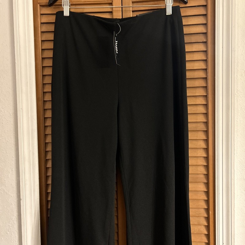 White House Black Market Black High-Rise Wide Leg Pull-On Pants Women's Size 12