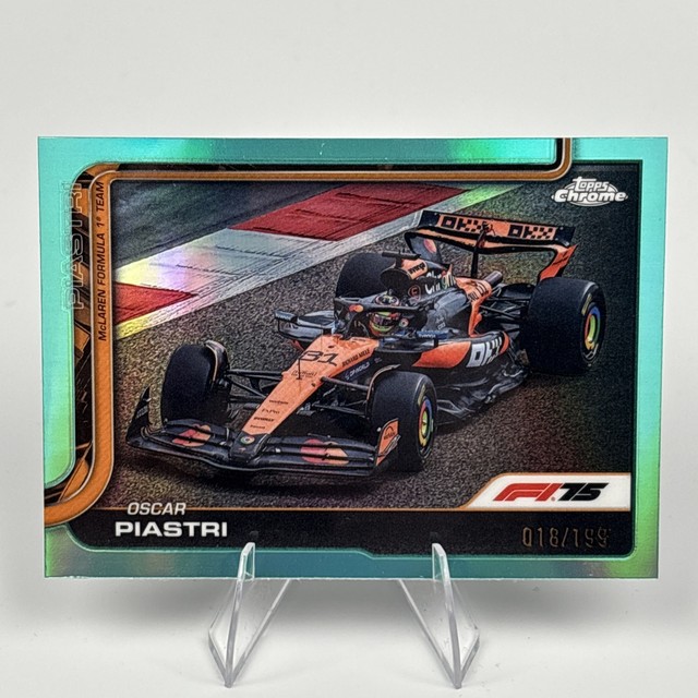 Oscar Piastri 2025 Topps Chrome Formula 1 #78 F1 Aqua Refractor /199