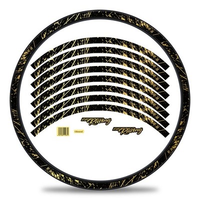 MTB Bike Fahrrad Felgen Aufkleber Set Racing Gold Metallic Glanz 27-29 Zoll 