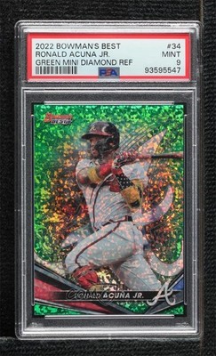 2022 Bowman's Best Green Mini-Diamond Refractor 35/99 Ronald Acuna Jr Acuña 19n6