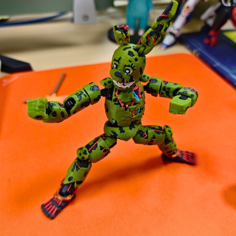 3D Printed FNAF Freddy Fazbear'S Pizza Springtrap Toys Action