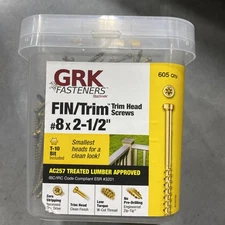 GRK Fasteners 5914601 605 Piece Trim No. 8 x 2.5 in. Trim Screws Yellow Zinc