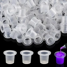 Tattoo Ink Caps - Romlon 1000Pcs Cups #9 Disposable Transparent 