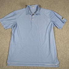 Peter Millar Polo Shirt Mens XL Blue Summer Comfort Golf Performance Geo Print