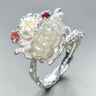 Gemstone Natural Labradorite Ring 925 Sterling Silver Size 7.5 /R456879