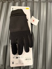 Unisex Sleek Black Spyder Conduct Touchscreen Winter Gloves