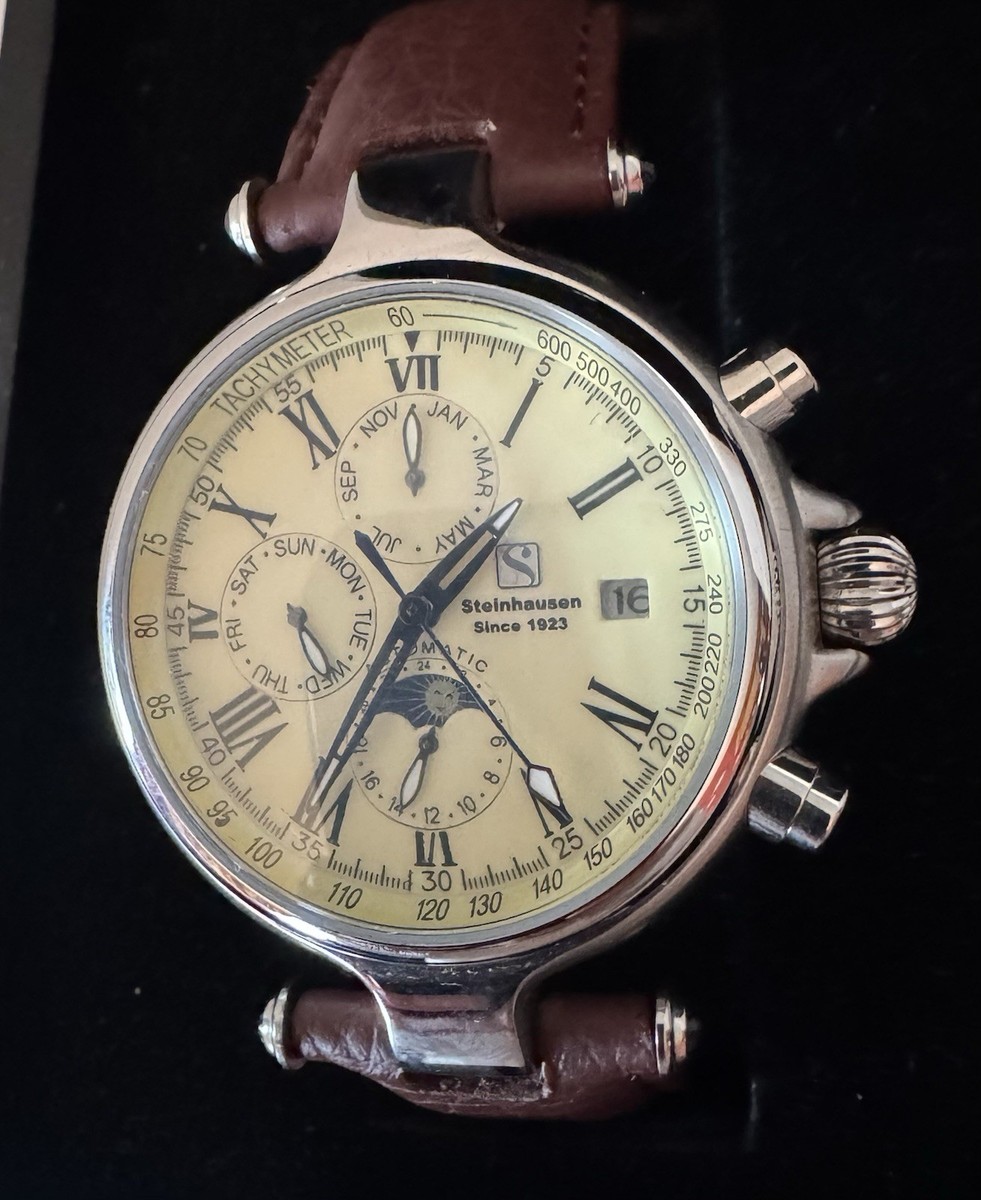 Steinhausen TW381 Classic Automatic Moon Phase Ivory Dial  display picture 1