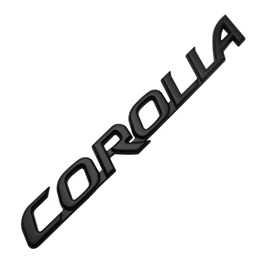 EMBLEM BADGE LETTERS NAMEPLATE BLACK w/Adhesive for 2004-2025 TOYOTA COROLLA - product detail image 1