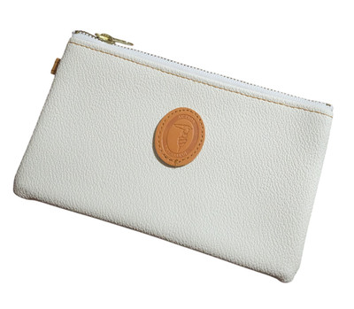 Vintage Trussardi Mini Bag White Leather Brown Greyhound Logo Compact