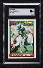 1991 Topps Reggie White #212 SGC 9 MINT HOF 0y45