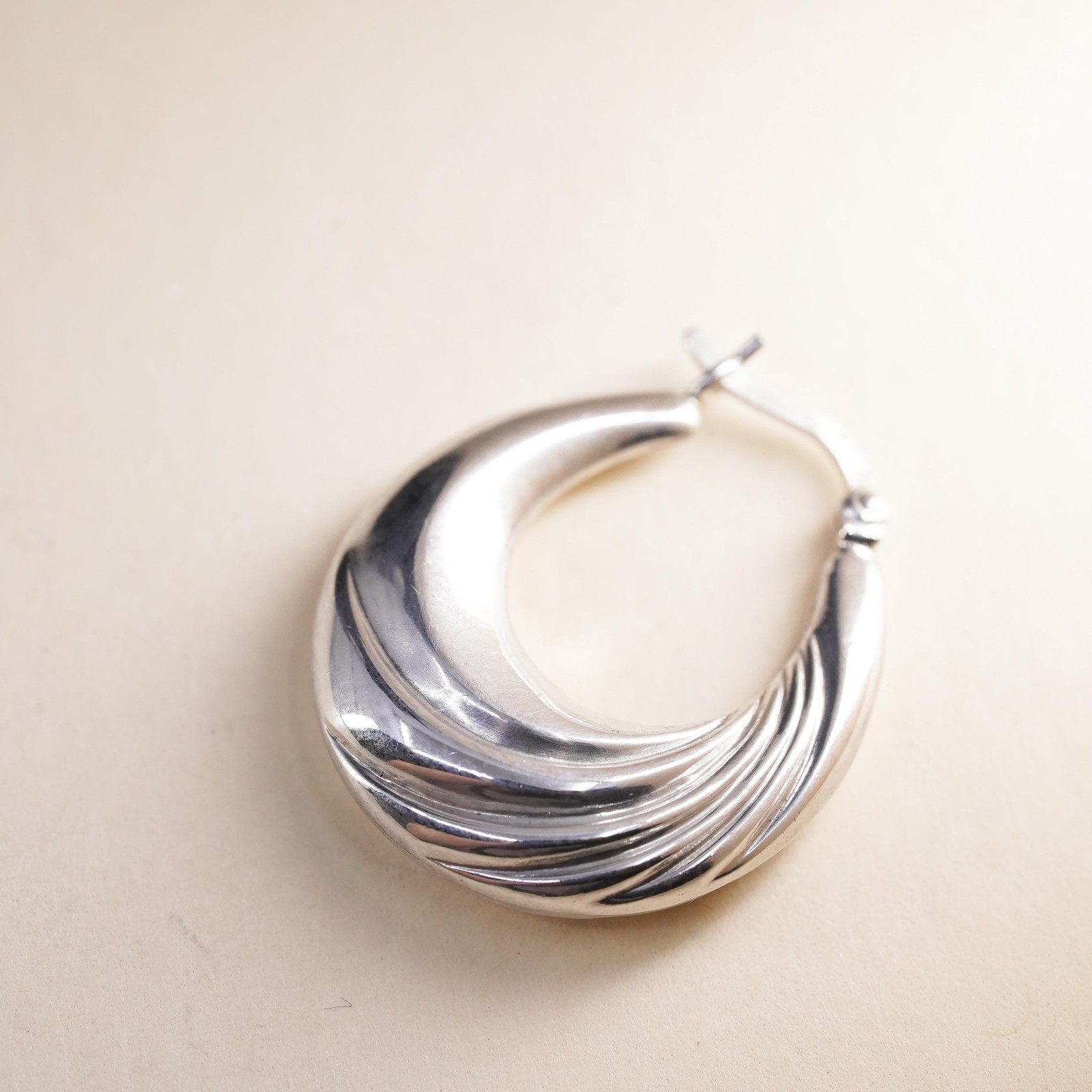 SINGLE EARRING 1", sterling silver loop single ea… - image 4