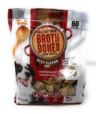 Beef Broth Bones for Dogs, 60 Count, 2.6 Lbs