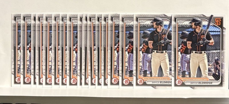 Lot (x17) Bryce Eldridege 2024 Bowman Draft #BD-48 San Francisco Giants