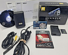 Nikon COOLPIX S230 Digital Camera 10.0 MP 3x Optical Zoom with Accessories Blue