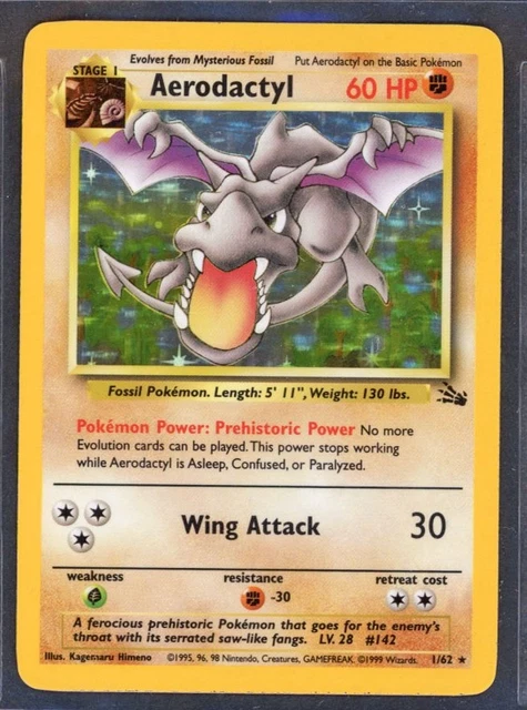 Pokemon Cards - Aerodactyl 1/62 Fossil Set Holo - eBay Live Fri 11th Jul 8:30pm