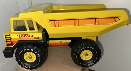 1984 Vintage Tonka Turbo-Diesel Dump Truck XMB-975 Yellow Steel 1980s RARE Toy