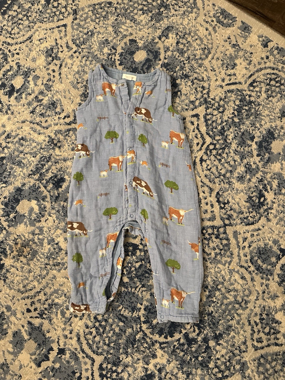 Angel Dear Muslin Sleeveless Romper 12-18 Months - Longhorn Cattle