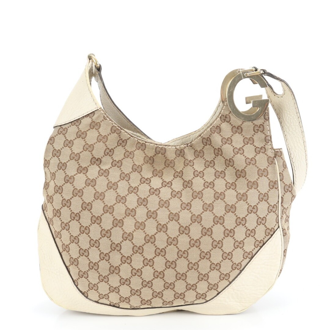 Gucci GG Canvas Charlotte Shoulder Bag Leather Trim Used 65cm Strap