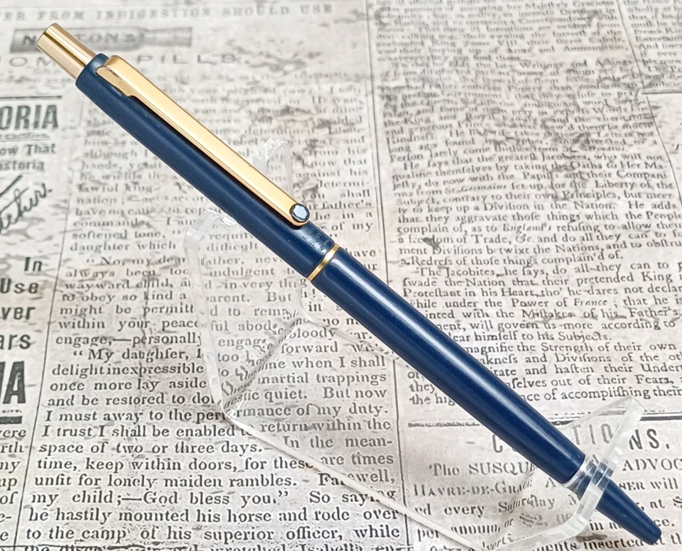 Montblanc SlimLine Kugelschreiber 2918 SL in Blau & Gold | Metall | Vintage 1980