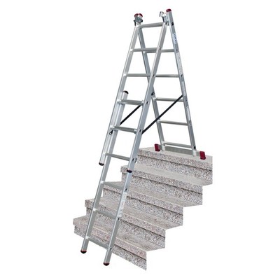 KRAUSE Corda VielzweckLeiter Treppenfunktion Mehrzweckleiter 3x6 Sprossen