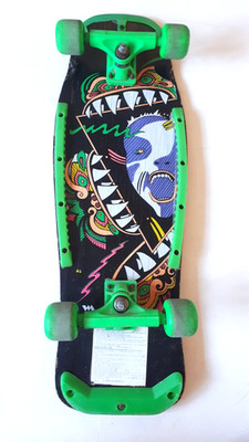 30'' SKATEBOARD Vintage 80er dementen neon schwarz grün