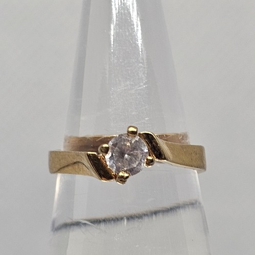 Vintage Avon Solitär CZ Ring goldfarben hohe Schulter Krappen Set Größe 7,5 - Bild 2 von 13