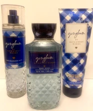 3pcs New Bath & Body Works Gingham Fine Fragrance Mist Wash Cream Lotion Lot Set