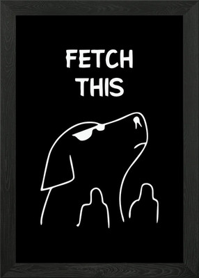 Hund mit Sonnenbrille Spruch Holen Th gerahmtes Wandbild Poster Leinwanddruck Bild