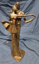Vintage Bronze Dancers Modernist Abstract Sculpture Modern Art Dancing Statue 