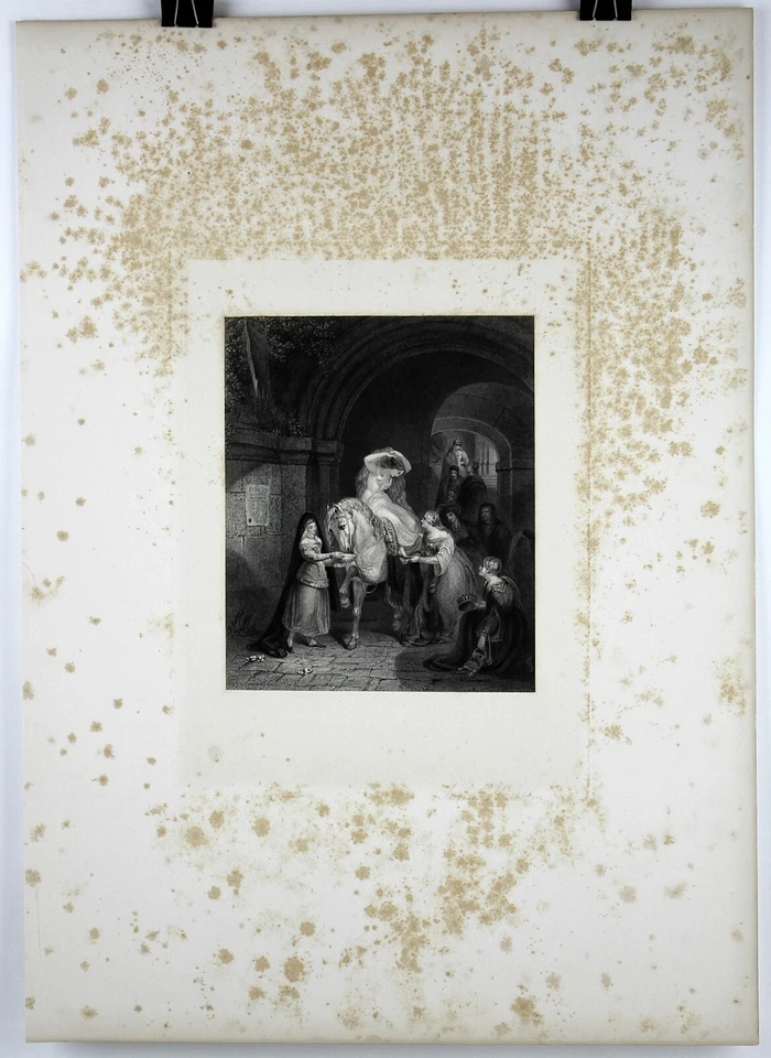 Lady Godiva por George Jones FIRMADO por el Grabador James B Allen Impresoras Arte de Prueba Foto 3 de 4