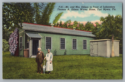 Mr. And Mrs. Edison Fort Myers Florida Postcard