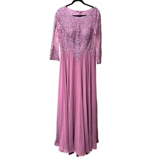 Lace Formal Gown Mauve Purple Maxi Dress Evening Party Mother of the BrideLarge