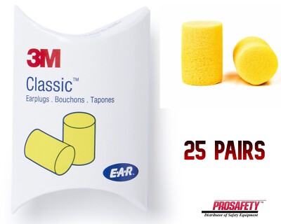 25 PR 3M Disposable Hearing Protection Shooting Sleep Aid Work Ear Plugs NRR 29