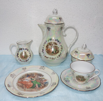 Kahla, DDR, Perlmuttoptik, Nymphen - Kaffeeservice - Teile zur Auswahl