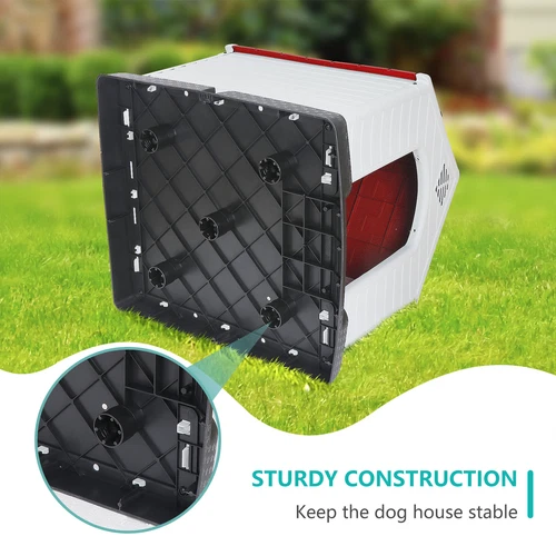 28 Zoll/32 Zoll H Outdoor Hundehaus wetterfest Tierheim Hundeheuche 4 Farben - Bild 61 von 73