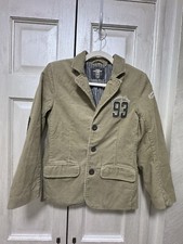 H M Boys 9-10 Taupe Corduroy Lined Sport Coat Academic Blazer