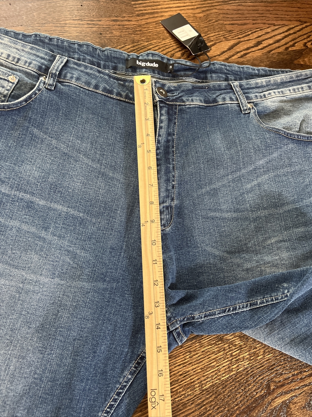 BigDude Men's Size 50 (waist 49) Medium Washed Denim Shorts NWT - View 7