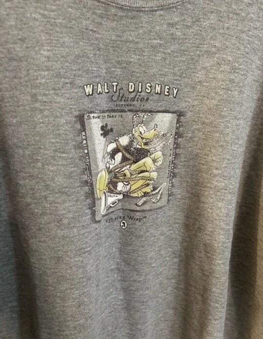 Винтажная большая серая толстовка Walt Disney Studios «Это упаковка!» сделано в США - Изображение 3 из 4