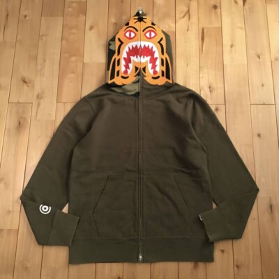 BAPE camo × olive Tiger full zip hoodie A Bathing Ape Size M | eBay