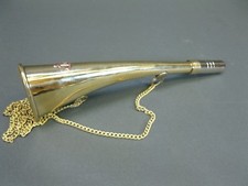 Messing Nebelhorn Posthorn Tr&ouml;te 23 cm mit Kette Brass