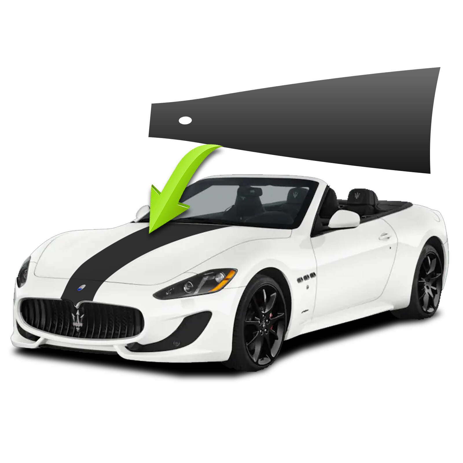 Vinyl Hood Blackout Racing Stripe -Fits Maserati Granturismo 2008-2012 2013-2018