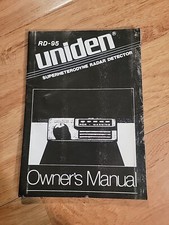 Uniden RD-95 Radar Detector Owner's Manual