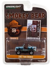 1:64 GreenLight *SMOKEY BEAR SERIES 1* Blue 1967 Ford Bronco *NIP*