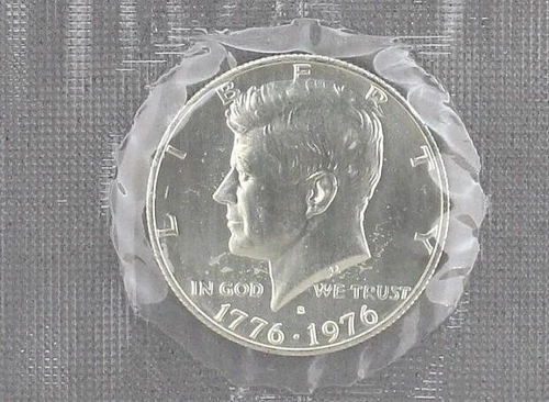 1976 S Kennedy Half Dollar "BU" 40% SILVER Bicentennial US Coin in Mint Cello