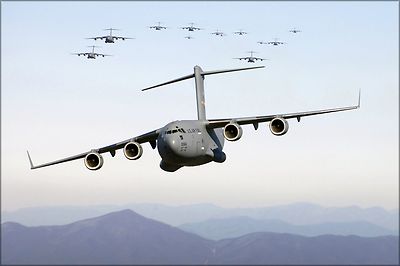 Poster, Many Sizes; Thirteen C-17 Globemaster Iii Over Blue Ridge Mountains